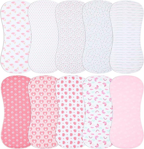 10-Pack Burp Cloths for Baby Boys and Girls by Benoxine
