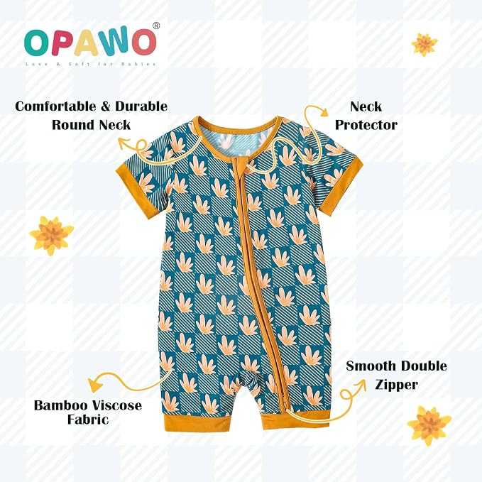 OPAWO Bamboo Sleepers for Baby Boy Pajamas Bamboo Pajamas Baby Romper 0-24M | 2 - Image 3