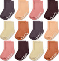 Baby Toddlers Crew Socks with Non-Slip Grip 12 Pack Cotton Stretch Socks | Soft by JAKIDAR