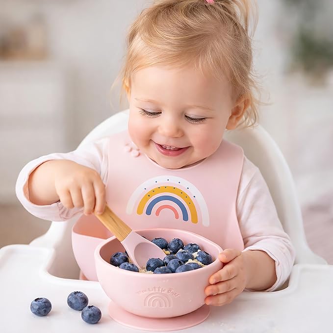 Baby Silicone Bib and Suction Bowl Set – Baby Led Weaning Feeding Set - Image 4