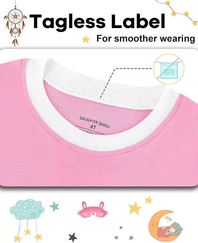 DAUGHTER QUEEN Girls Summer Pajamas Set 4 Pieces 100% Cotton Sleepwear Size 18 - Image 3
