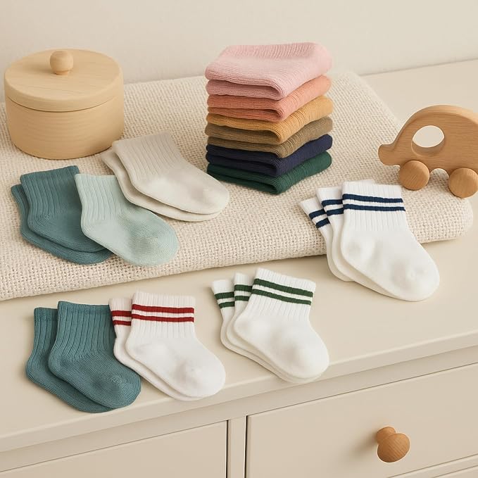 bistyle Baby Grip Ankle Socks 6 Pairs | Newborn Infant Toddlers Sock Organic - Image 4