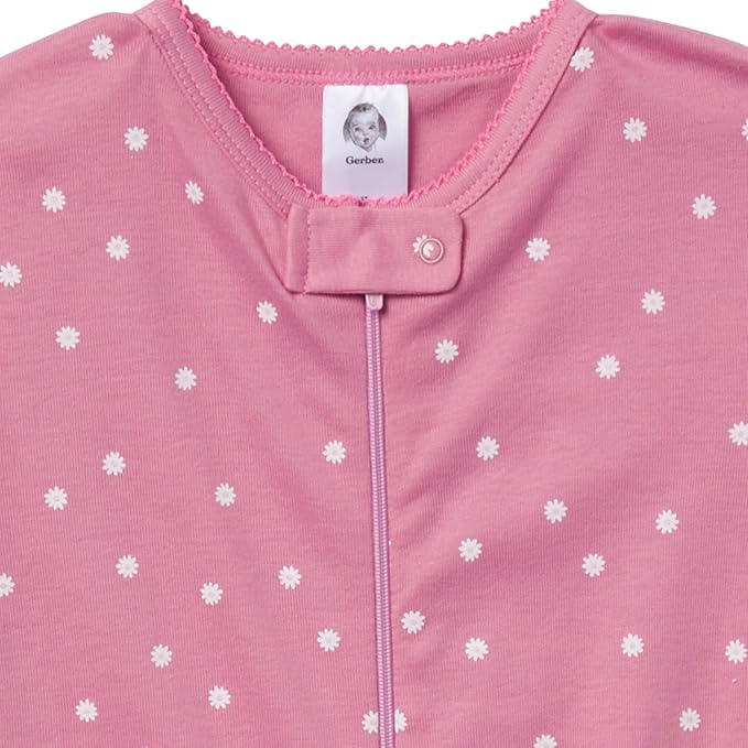 Gerber Baby Girls 2-Pack Footed Pajamas - Image 4