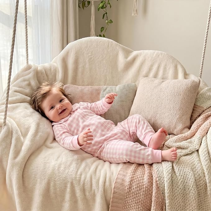 Seyurigaoka Newborn Baby Boy Girl Romper Long Sleeve Zipper Jumpsuit - Image 2
