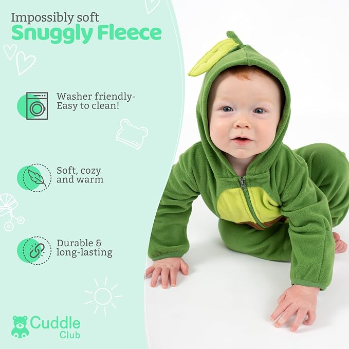 Cuddle Club Fleece Baby Bunting Bodysuit Hoodie, Newborn - Image 2