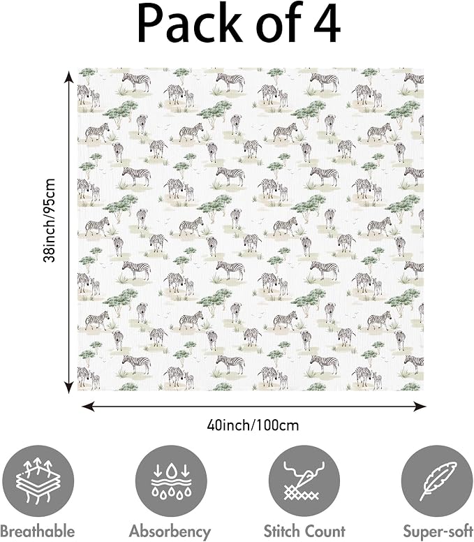 Muslin Swaddle Blankets for Newborn, 3 Pack Breathable Soft Receiving Blanket - Image 5