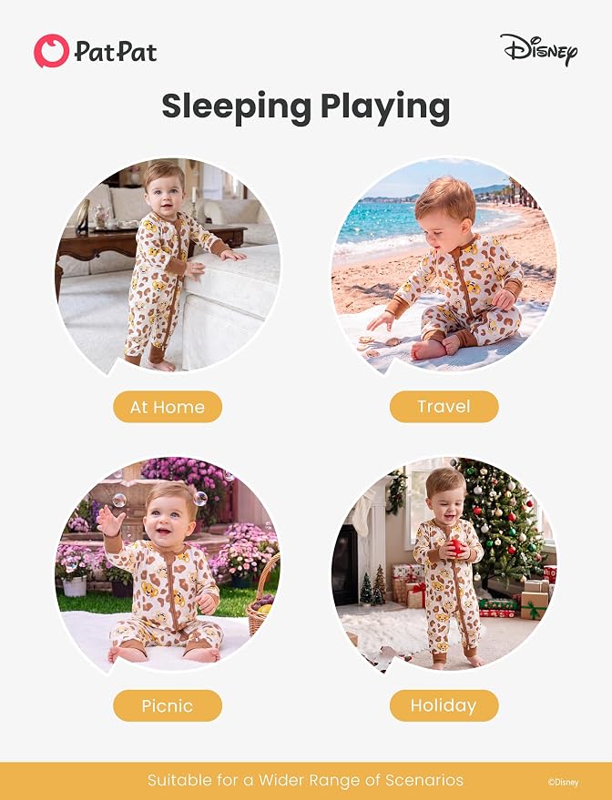 Disney Baby Viscose Made from Bamboo 2-Way Zipper Footie Outfit NB to Inf - Image 8