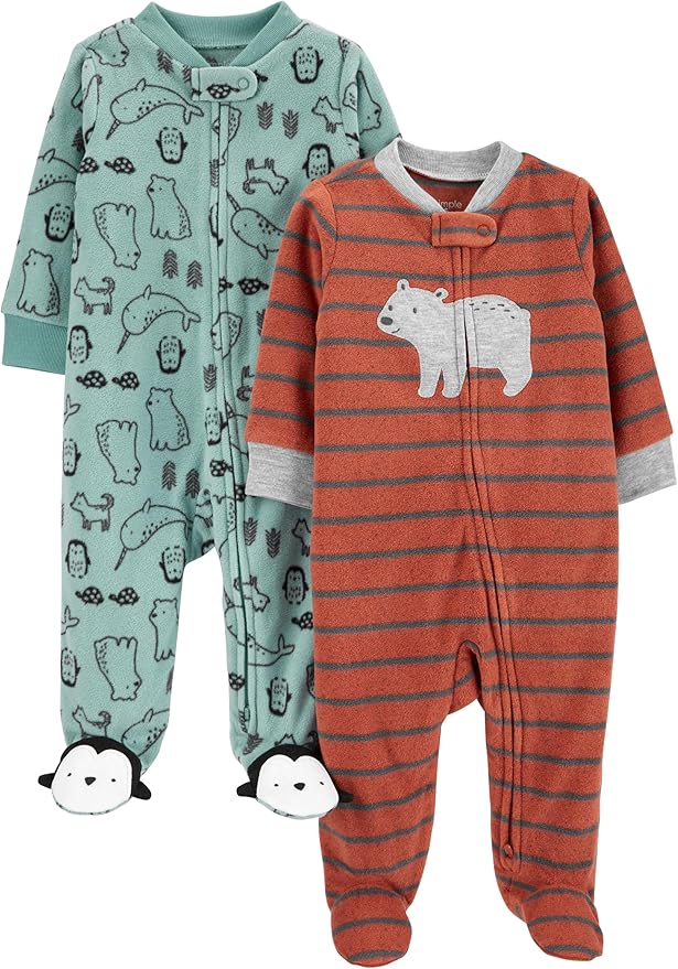 Simple Joys by Carter's Unisex Baby 2-pack Neutral Fleece Footed Sleep and Play by SimpleJoysbyCarters
