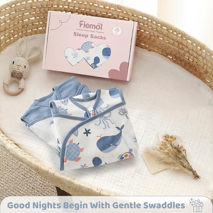 Baby Swaddle Sleep Sack 3-6 Months, Cotton Swaddles - Image 9
