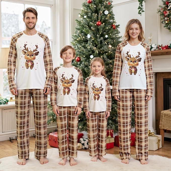 Awoscut Family Christmas Pajamas Matching Pajamas for Family, Xmas PJs Sets Holiday Sleepwear