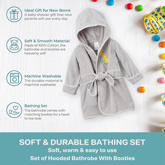 Spasilk 100% Cotton Hooded Terry Bathrobe - Image 4
