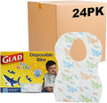 Glad for Kids Disposable Paper Bibs & Crumb Catcher, 30 Ct, 24-Pk | Absorbent by GladTrashFoodStorage