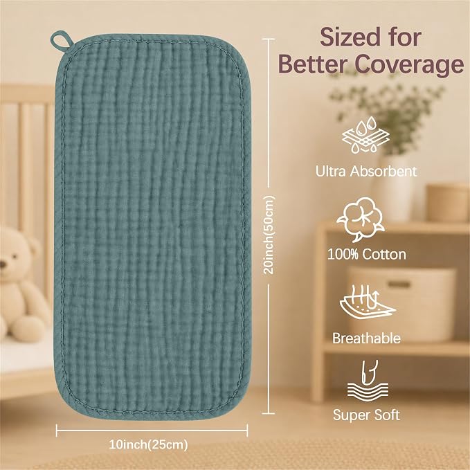 Ease Cubs 12 Pack Muslin Burp Cloths Large 100% Cotton Hand Washcloths - Image 4