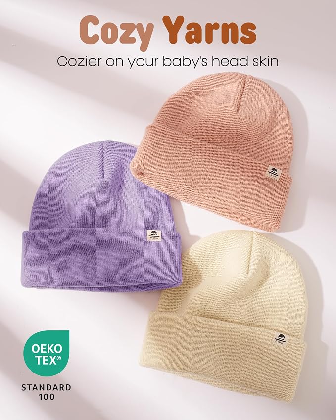 FURTALK Baby Beanie Knit Winter Hats 3 Pack - Image 2