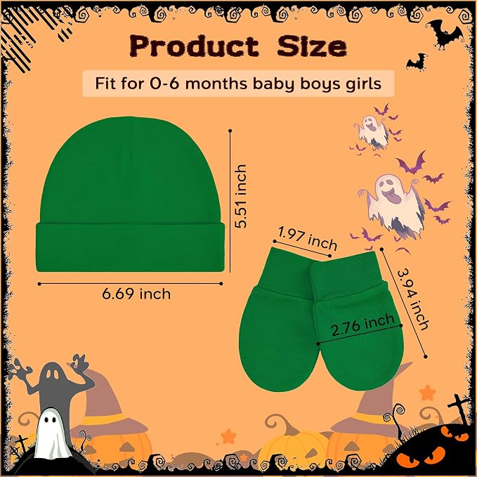 Zando Anti-Scratch Baby Hats Mittens Warm Newborn Infant Boys Girls 0-6M | - Image 5