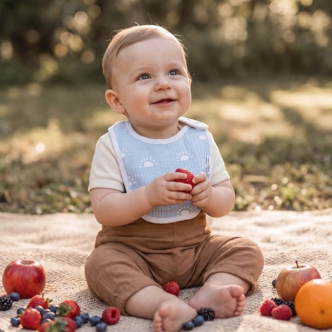 Muslin Baby Bibs for Drooling and Teething, Bibs for Boys Girls | Soft Cotton - Image 4