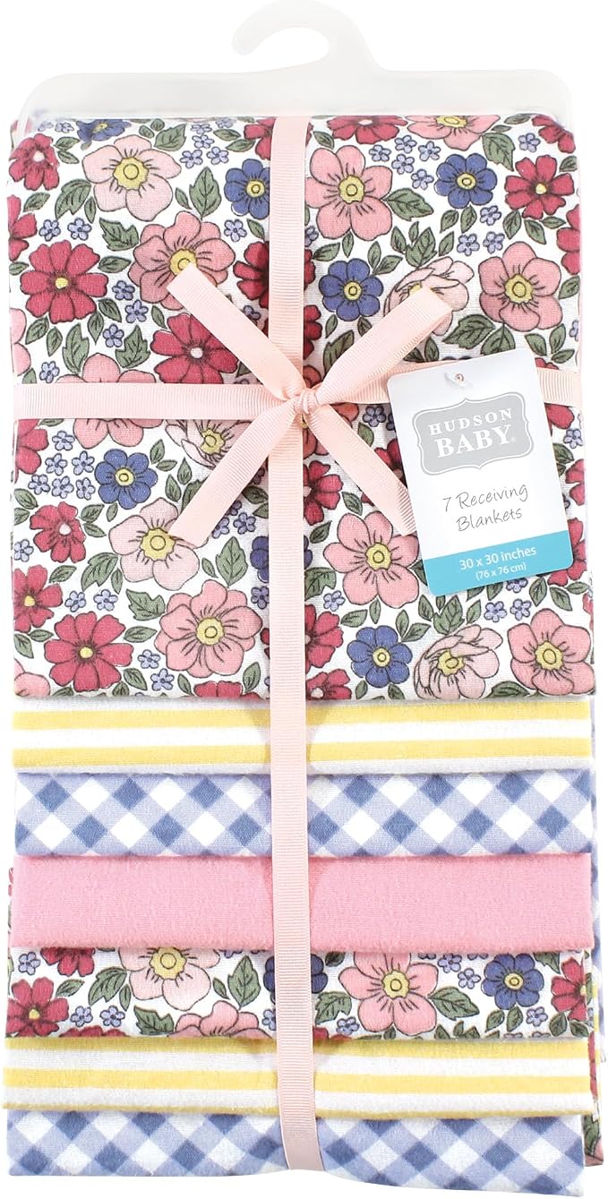 Hudson Baby Unisex Baby Cotton Poly Flannel Receiving Blankets Bundle, One Size - Image 3