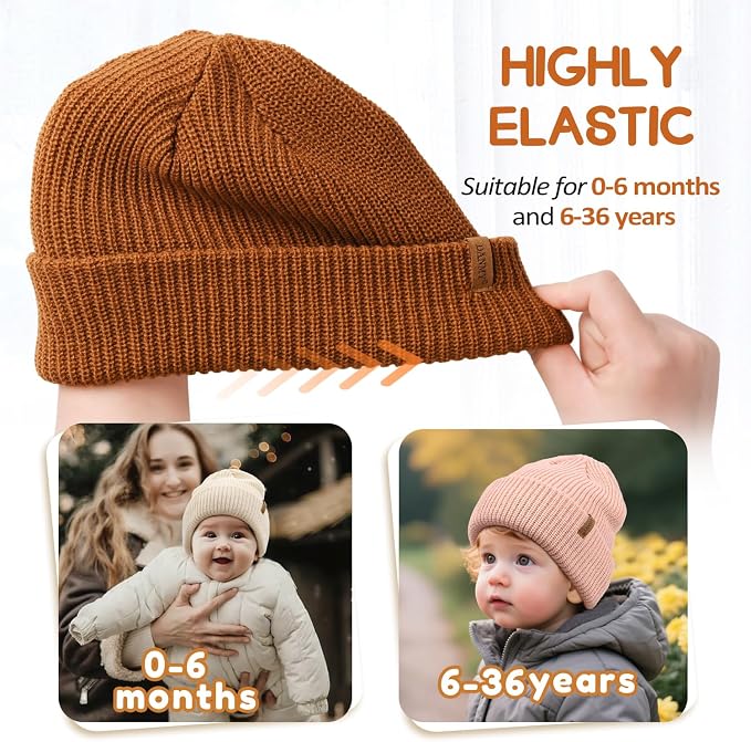 DANMY Infant Toddler Beanie Kint Hat Baby Boys Girls Beanies Kids Winter Hats - Image 5