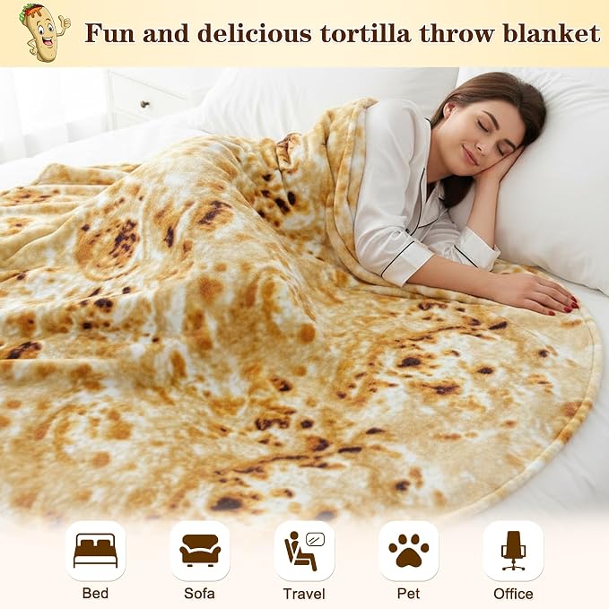 mermaker Burrito Tortilla Taco Blanket 80 inches - Image 4