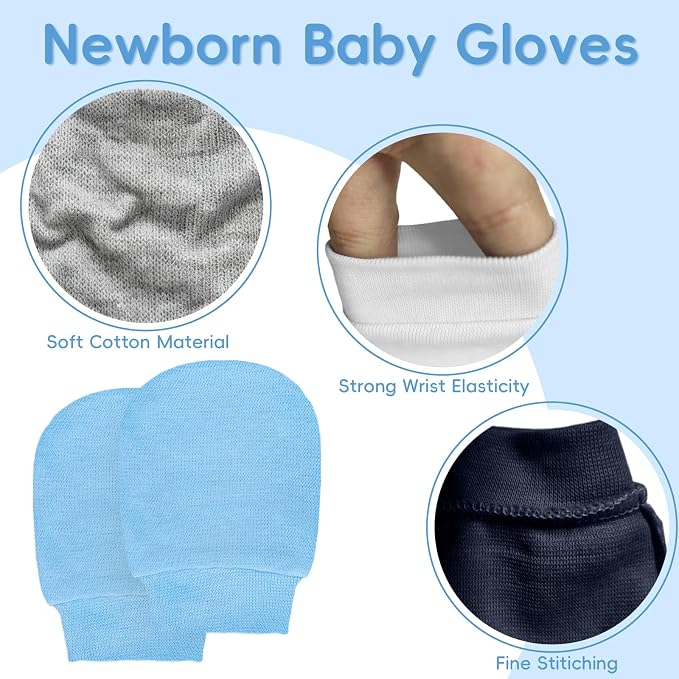 6 Pairs Baby Mittens No Scratch Mittens Infant Toddler Soft Gloves Essentials - Image 3