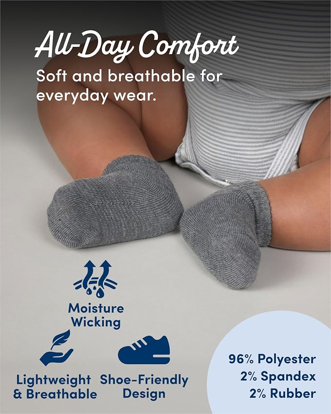 Fruit of the Loom Baby 22-Pack Grow & Fit Flex Zones Low Cut Stretch Socks - Image 3