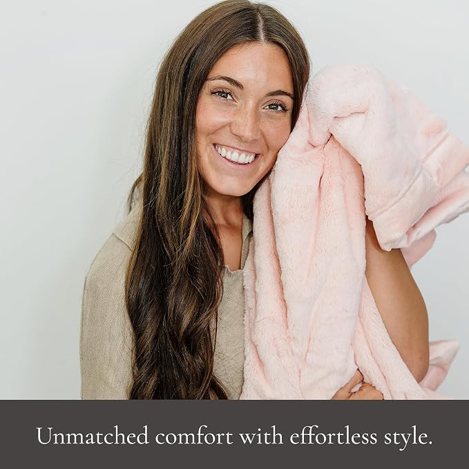 Saranoni Luxury Oversized Blanket Soft Plush Peach Blush XL 60x80 | Oversized - Image 7