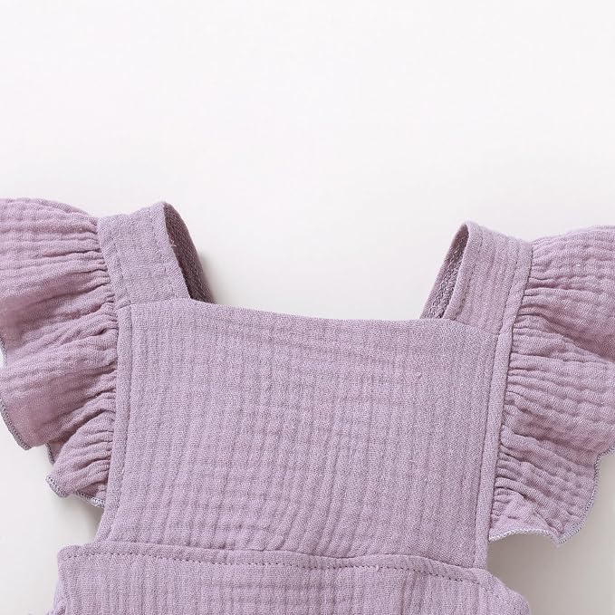 YOUNGER TREE Toddler Baby Girl Ruffled Sleeveless Romper Casual Summer Jumpsuit - Image 5