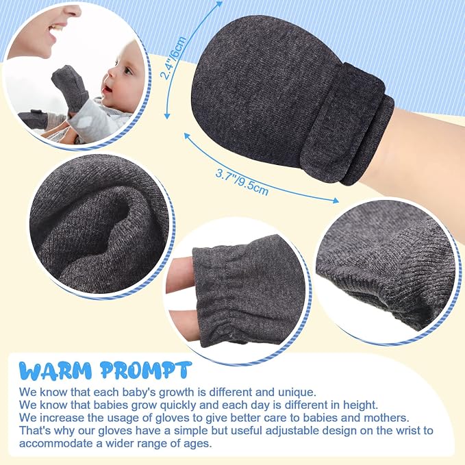 Newcotte Newborn Baby Mittens No Scratch Mitts | Soft No Scratch - Image 5