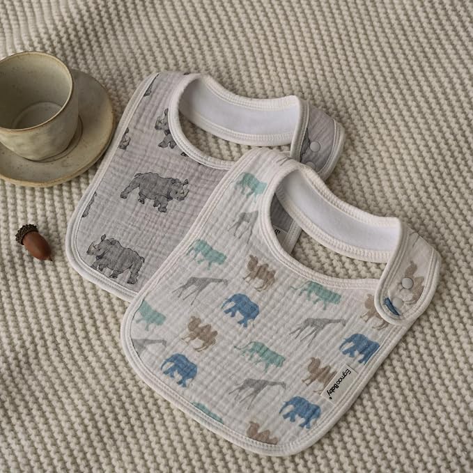 Muslin Baby Bibs for Drooling and Teething, Bibs for Boys Girls | Soft Cotton - Image 7