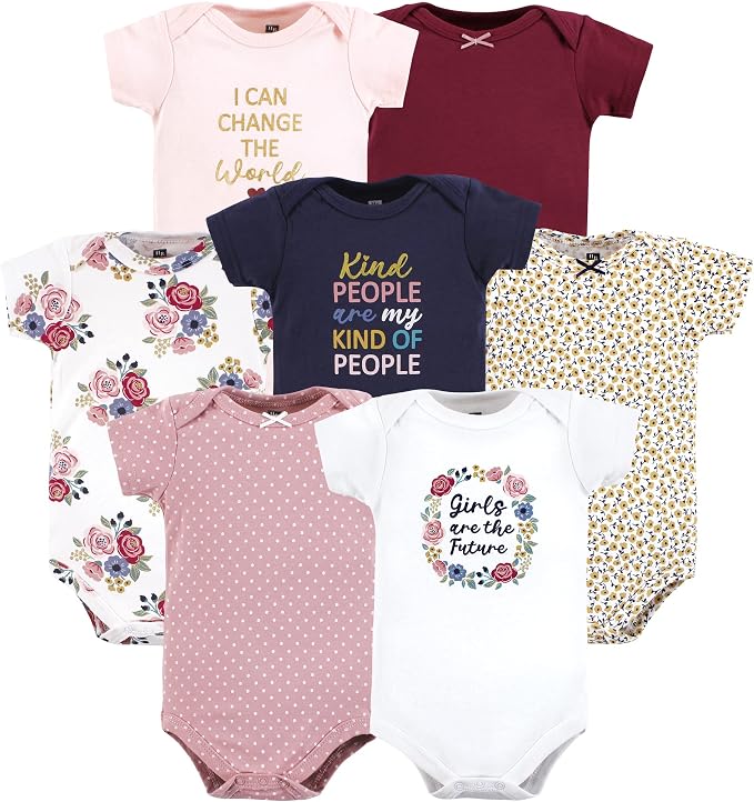 Hudson Baby Baby Girls' Cotton Bodysuits 7-pack by HudsonBaby
