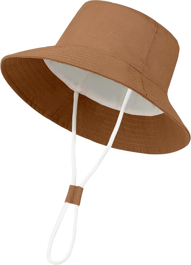 Baby Boy Sun Hat Toddler Bucket Beach Hat Girl UPF 50+ Cotton Linen by YMYDYFC