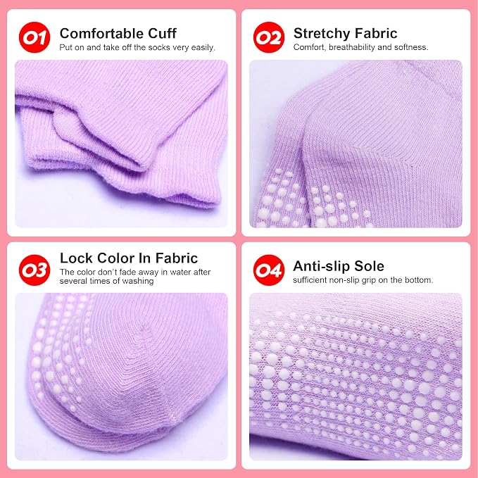 Toddler Non Slip Grip Ankle Socks - Image 6