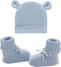 Hadetoto 100% Organic Cotton Baby Beanie and Booties Set | Newborn, Knit Sock by Hadetoto