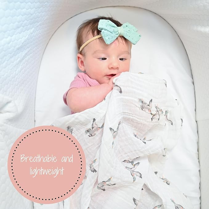 LollyBanks Baby Swaddle Blankets, 100% Organic Cotton Muslin Baby Blanket | 47" - Image 2