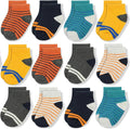 Baby Non-Slip Ankle Socks 12 Pack Soft Cotton by JAKIDAR
