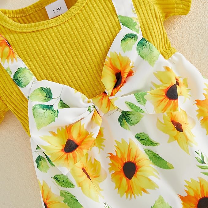 YINGISFITM Newborn Baby Girl Summer Clothes Short Sleeve Bubble Romper Bow - Image 7