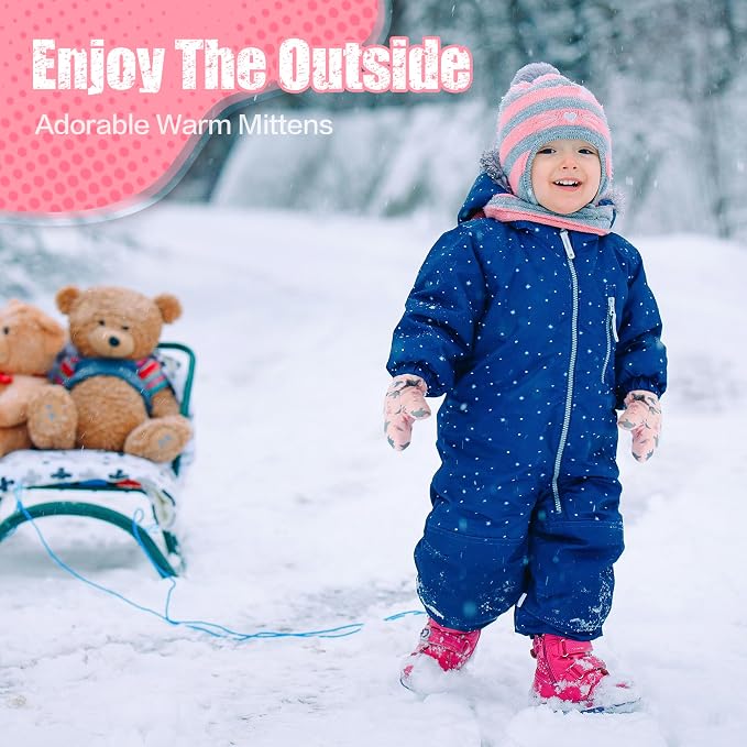 Toddler Mittens Lined Fleece Snow Gloves - Image 5