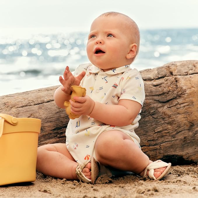 Amazon Essentials x Sofia Grainge Baby Boys' Short Sleeve Cotton Romper - Image 2