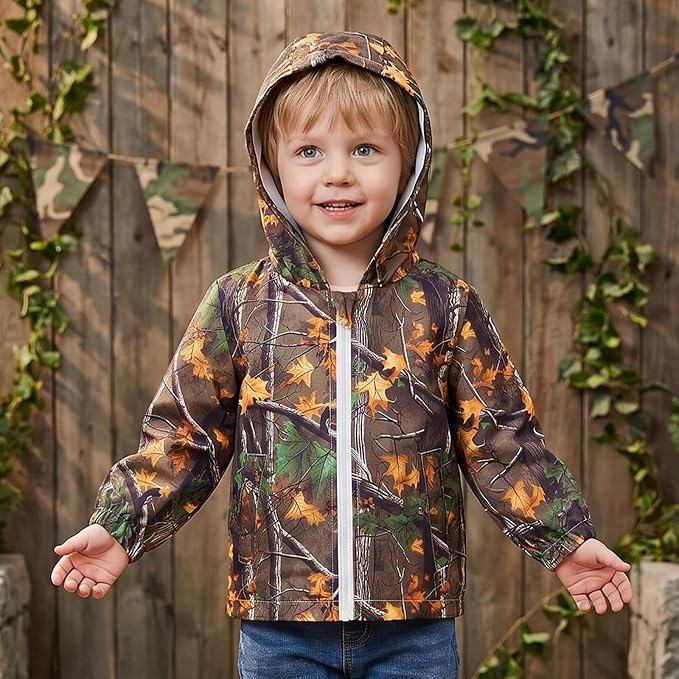 Toddler Baby Boy Lightweight Hooded Jacket Excavator Coat Outwear | Truck Print - Image 4