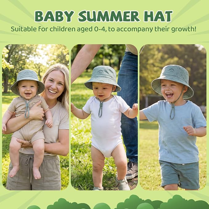 Durio Baby Sun Hat UPF50+ Wide Brim Bucket Hats - Image 5