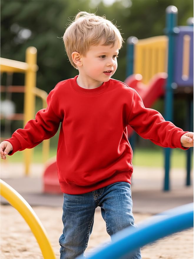 Cooraby 3 Pack Baby and Toddler Boys Crewneck Sweatshirts Kids Solid Cotton - Image 3