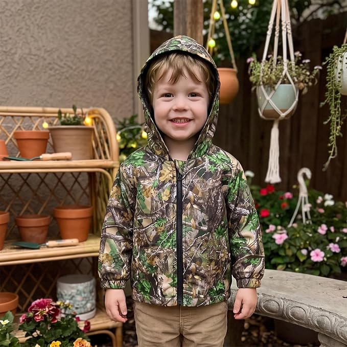 Toddler Baby Boy Lightweight Hooded Jacket Excavator Coat Outwear | Truck Print - Image 4