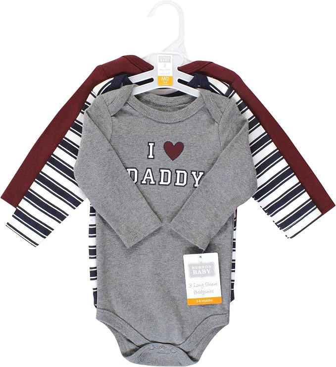 Hudson Baby baby-boys Cotton Long-sleeve Bodysuits 3-pack - Image 2