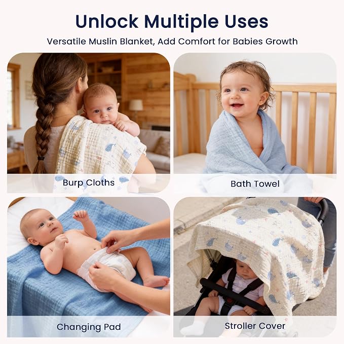 EXQ Home Muslin Swaddle Blankets - Image 5
