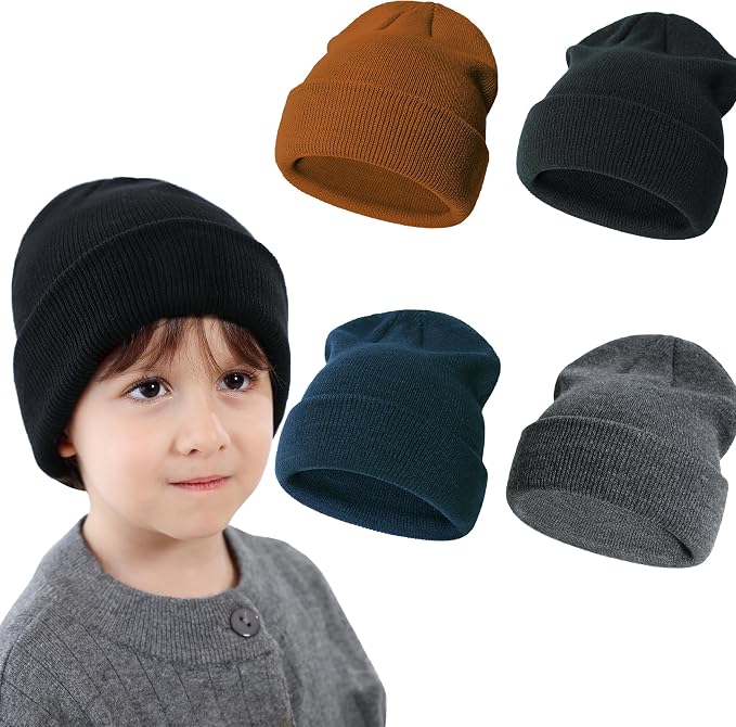 Baby Toddler Infant Winter Soft Knit Beanie Hats Set by SeaZaela
