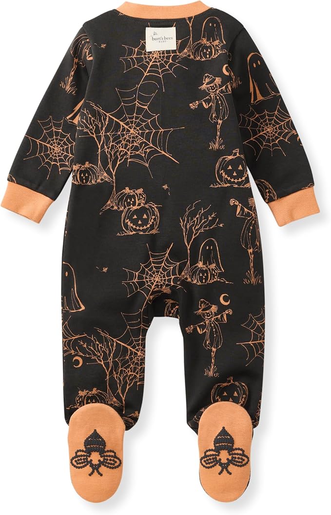 Burt's Bees Baby Boys' Organic Cotton, Sleep and Play Footed Pajamas | Easy zip - Image 2