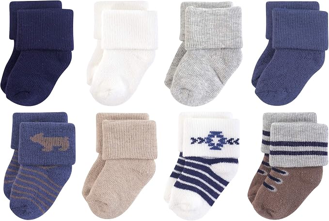 Hudson Baby Baby 8-pack Cotton Rich Newborn and Terry Socks - Image 2