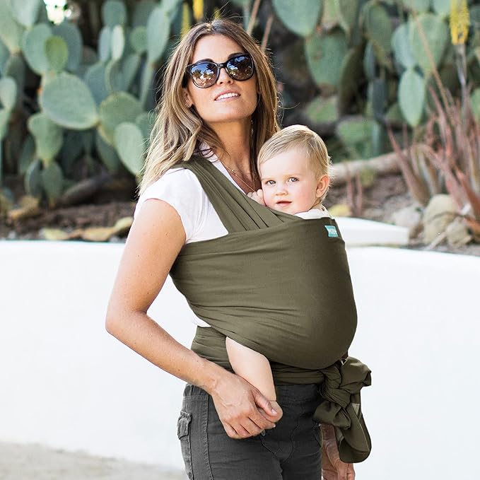 Moby Baby Wrap Carrier Classic for Newborns to Toddlers (8-33lbs), Infant Sling Carrier, Lightweight & Hands Free Design, Adjustable for All Body Types (Hazel)