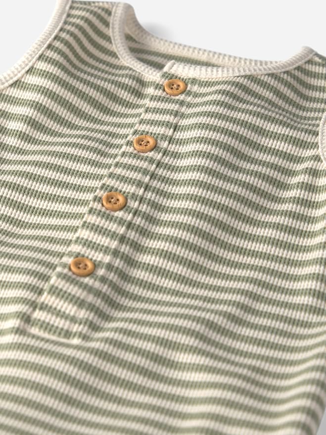 little planet by carter's Unisex Baby Waffle Knit Button-Front Jumpsuit made - Image 2