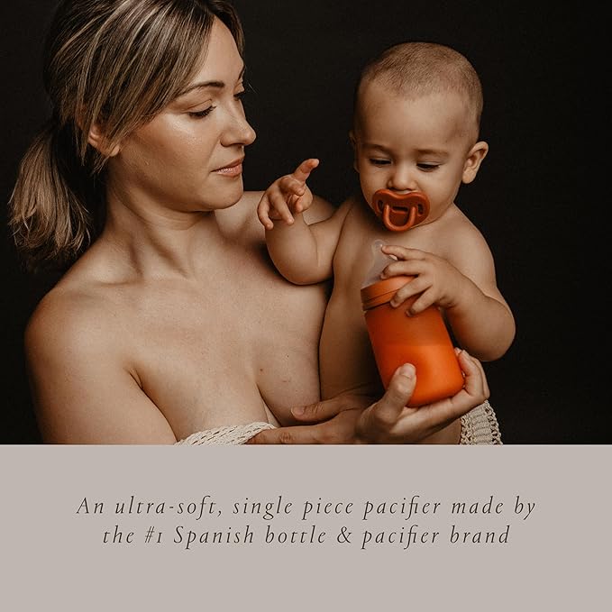 Color Essence SX PRO Silicone Baby Pacifier 1Pk, Made with 100% Soft Silicone, Baby Essentials Perfect for Breastfeeding Babies, Designed in Spain, 6-18 Mths, Jungle Green